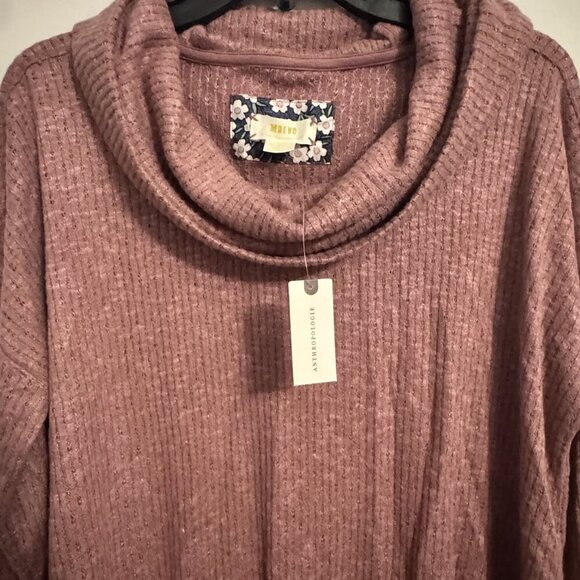 Maeve by Anthropologie Size Medium (M) Women's Mauve Cowl Neck Tunic Sweater wit - Picture 4 of 5